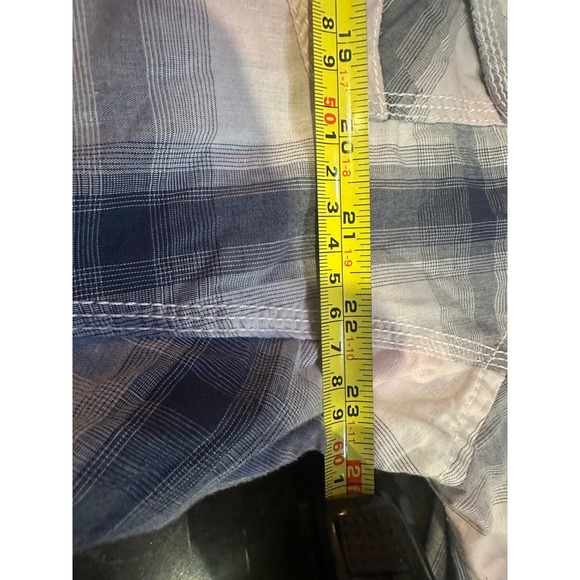 BKE Athletic Fit Mens XL Short Sleeve Plaid Western Pearl Snap Button Down Shirt - Picture 4 of 5